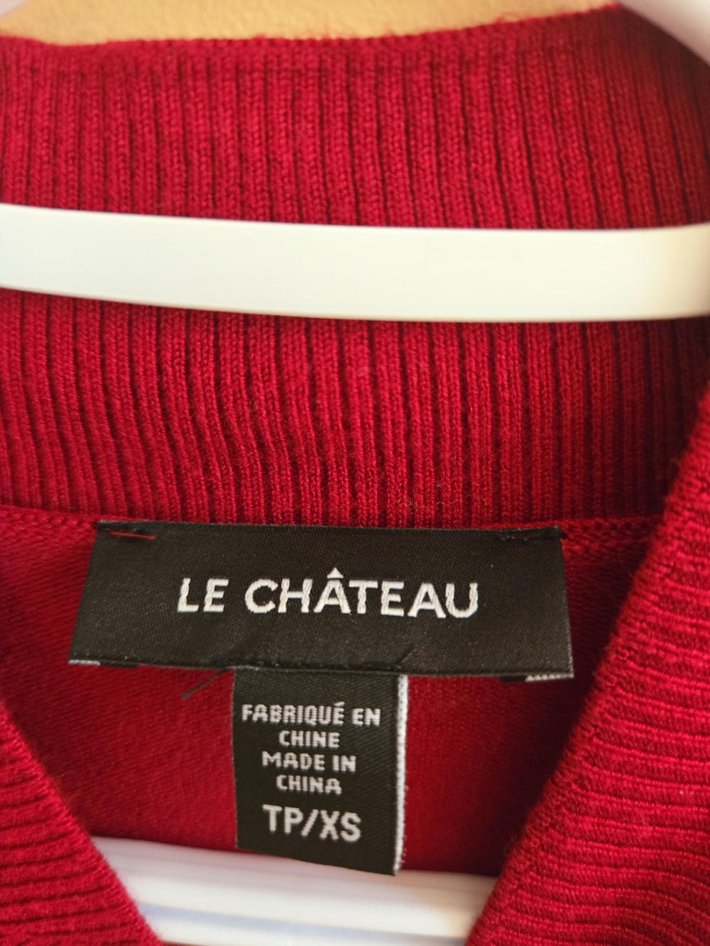 le chateau Crimson Red Crisscross V-Neck Sweater - Picture 3 of 10